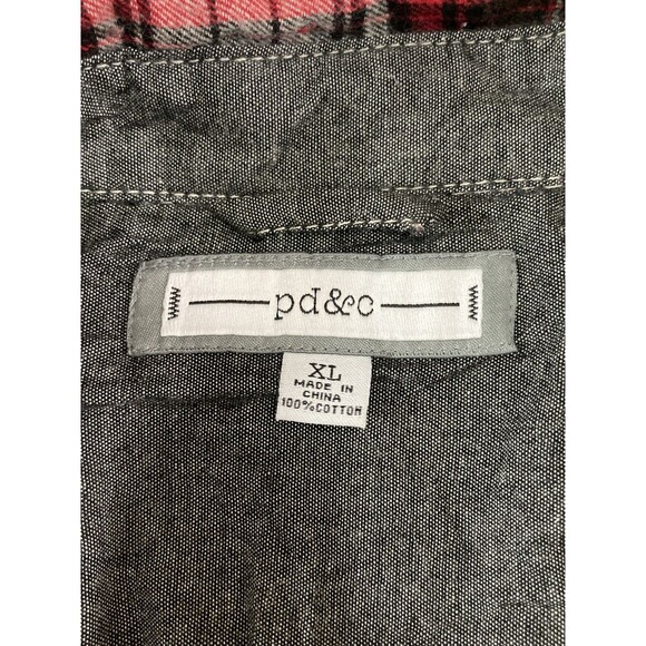 Paper Denim & Cloth Men’s XL Red Plaid Flannel Shirt Button Up Casual - Picture 6 of 9